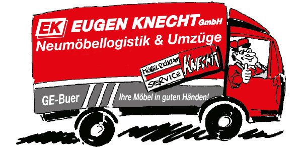 Transporter mit Logo Eugen Knecht GmbH - Neumöbellogistik & Umzüge